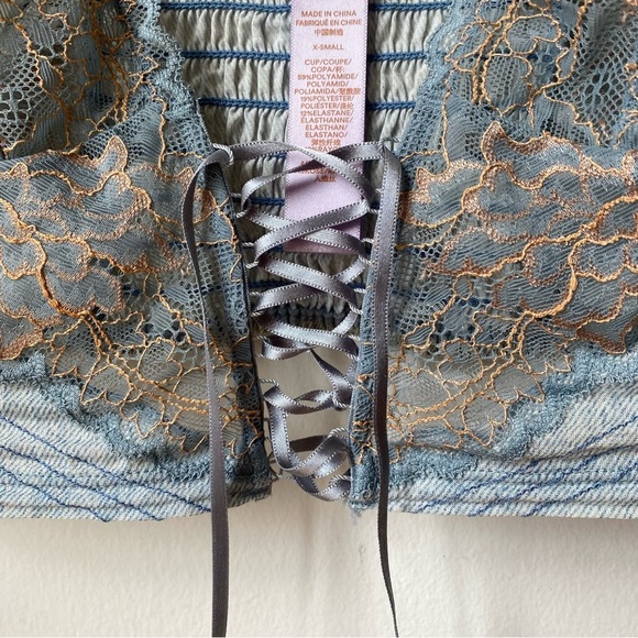 Savage x fenty Lace Bralette in Blue and Gray XS - Picture 2 of 5